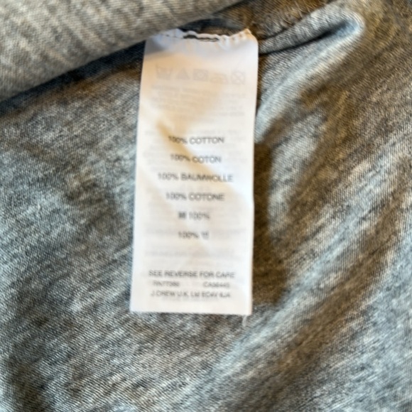 J Crew Grey Vintage Cotton Boat Neck Tee, 3/4 Sleeves, Like New, Size Small - Picture 7 of 7